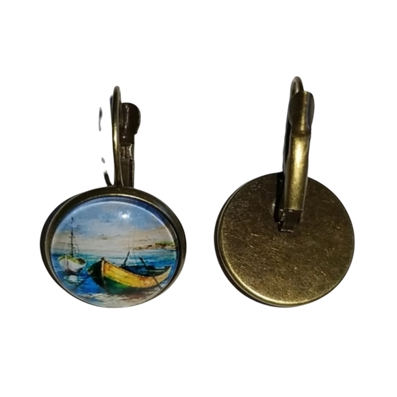 Handcrafted Boat Earrings - Picture 2 of 4